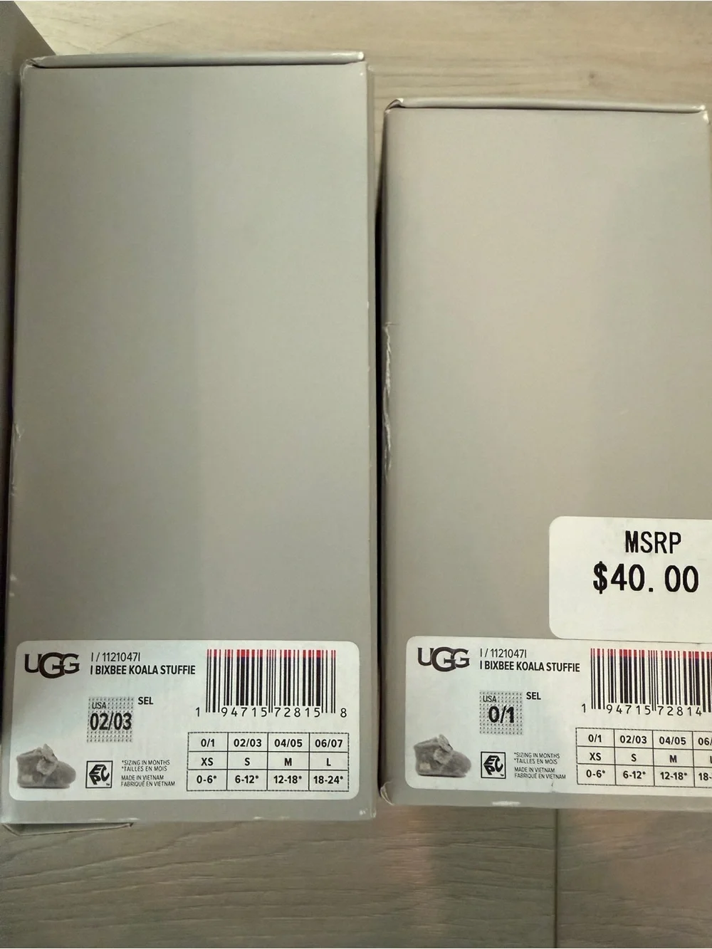 UGG Baby Koala and Baby Cream Bootie Gift Sets